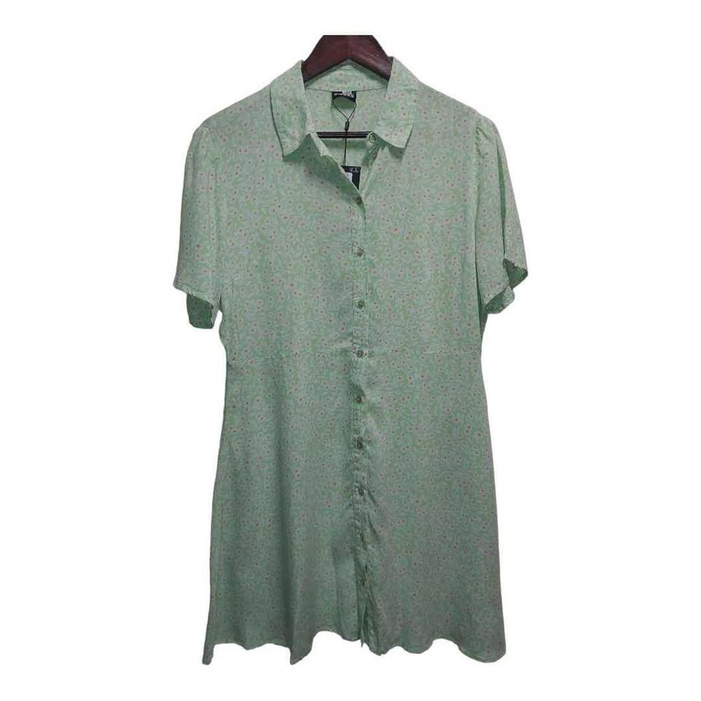 NWT Mint‎ green with tiny flowers Shirt dress by Pieces.  Size Large